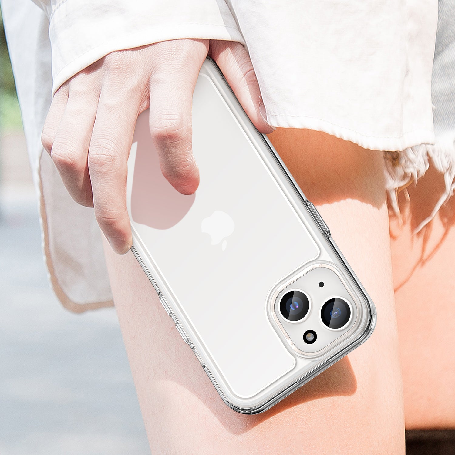 Uniqkart for iPhone 15 Plus TPU+Acrylic Anti-fall Mobile Phone Back Cover Clear Protective Case - Transparent Uniqkart for iPhone 15 Plus TPU+Acrylic Anti-fall Mobile Phone Back Cover Clear Protective Case - Transparent